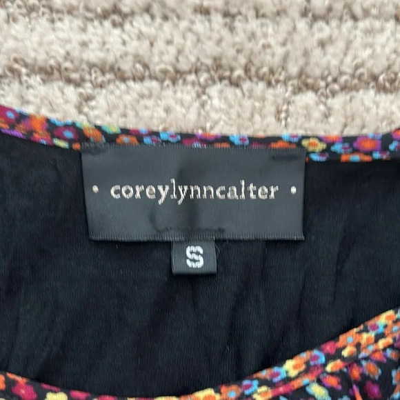 Corey Lynn Calter floral silk dress with elastic waist and flutter sleeves sz S - Picture 5 of 8